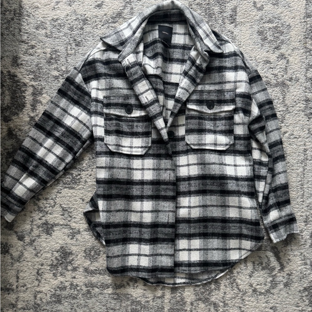 Forever 21 Black and White Plaid Shacket